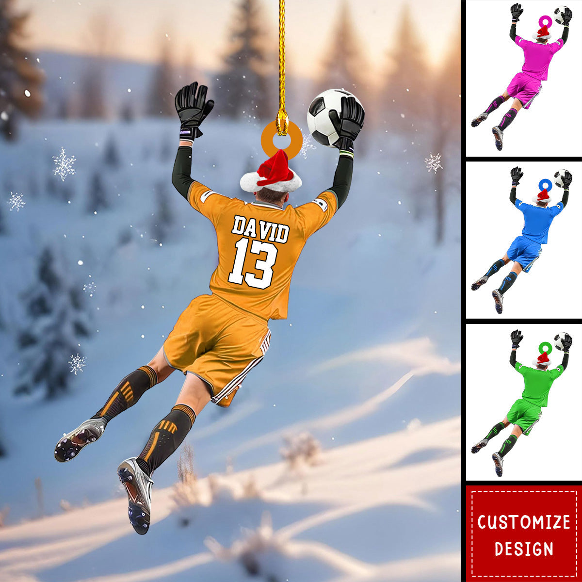 Personalized Soccer Goalkeeper Christmas Ornament Gift for Soccer Lovers-2024 New Release