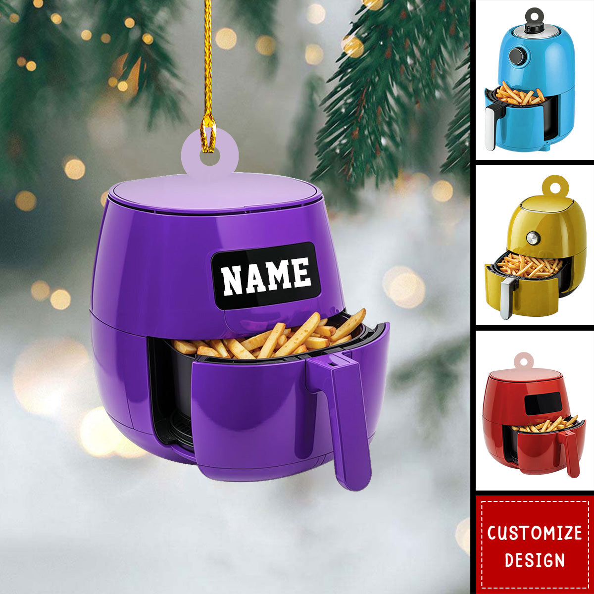 Personalized Air Fryer Christmas Ornament Gift For Cooking Lovers - 2024 New Release