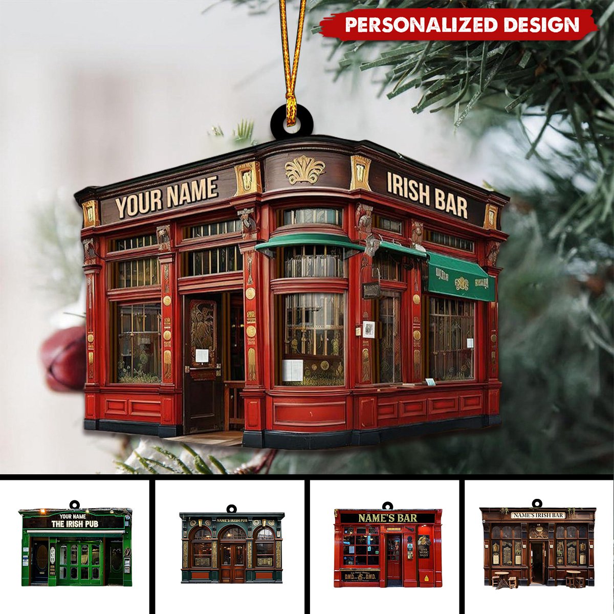 Personalized Pub Ornaments-Gift For Bartender-2024 New Release