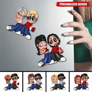 Y2K Style Couple-Personalized Acrylic Fridge Magnet-Heartfelt Gift For Couple