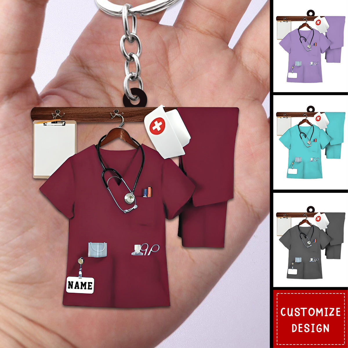 Personalized Nurse Keychain - Gift For Nurse