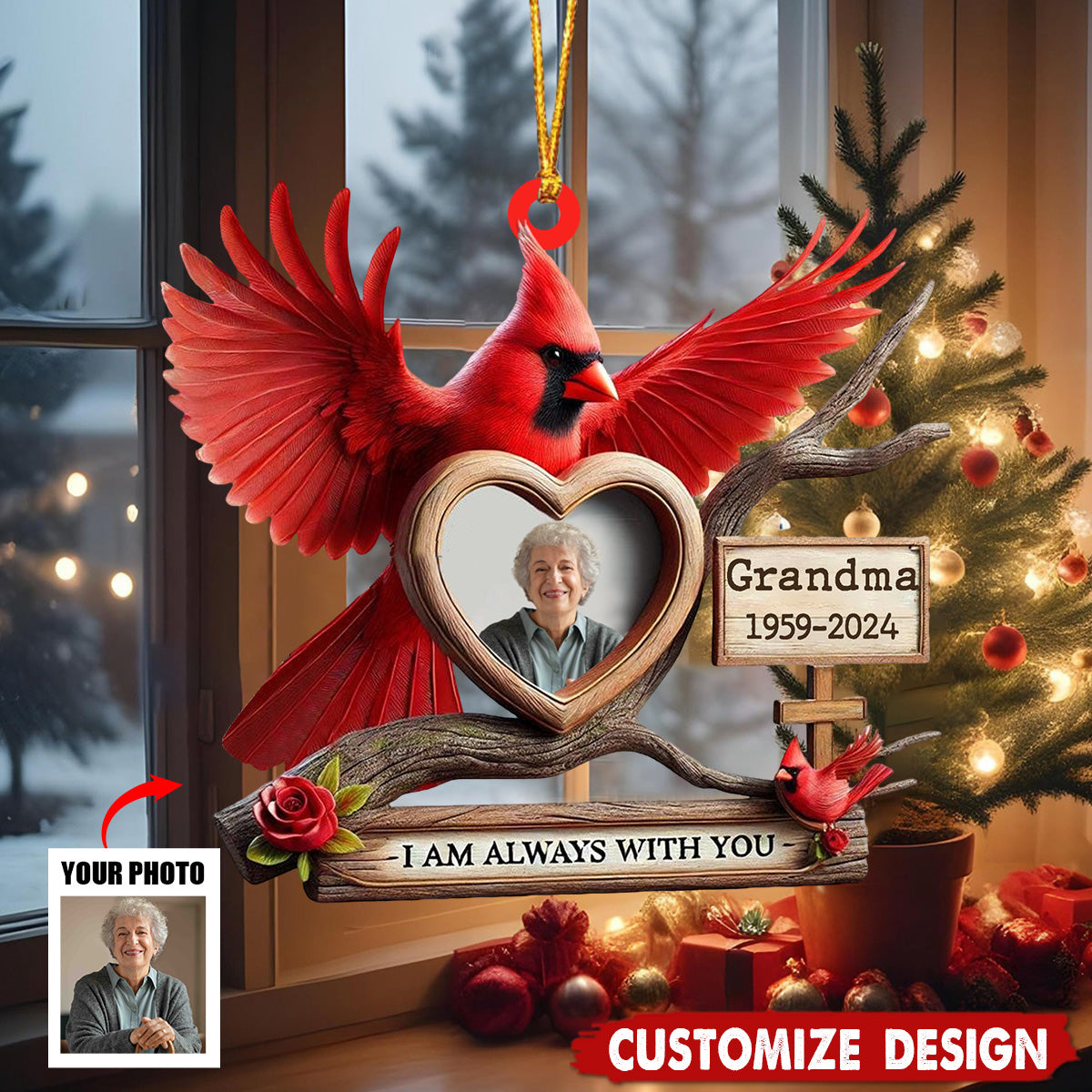 Personalized Memorial Cardinal Ornament-2024 New Release