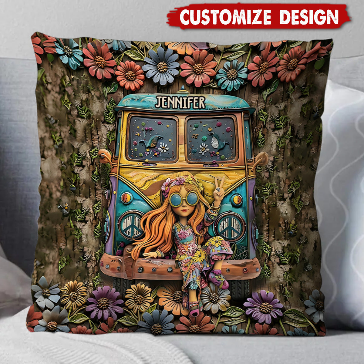 Hippie Soul - Personalized Hippie Pillow