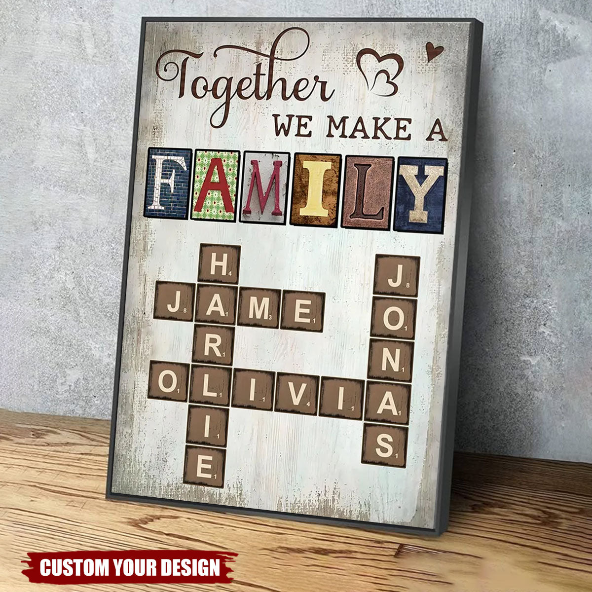 Personalized Family Crossword Art Poster