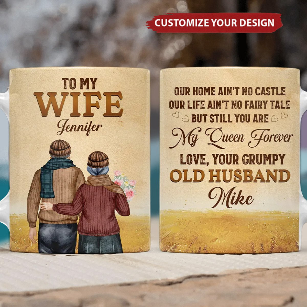 To My Wife You Are My Queen Forever - Personalized Couple Coffee Mug