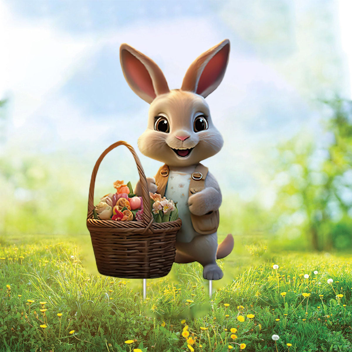 Easter Bunny Decorations Outdoor-Easter Bunny Yard Garden Stakes