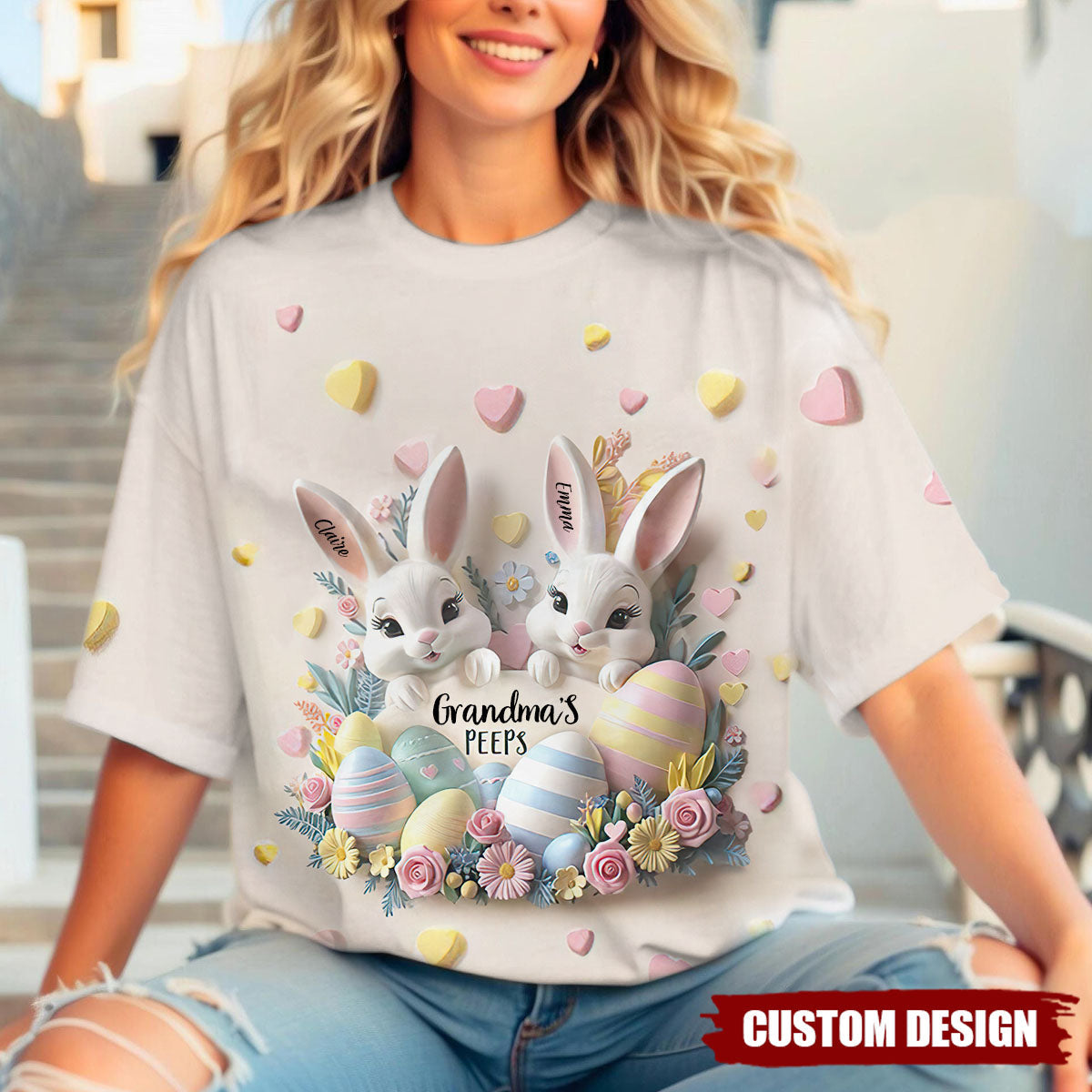 Personalized Easter Grandma All Over T-Shirt-Easter Gift