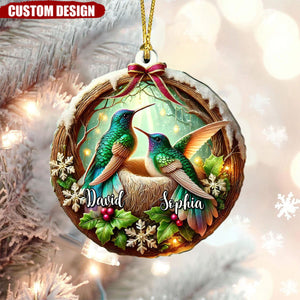 Personalized Hummingbird Couple Christmas Ornament-2024 New Release