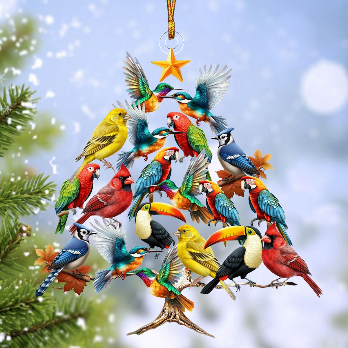 Cute Bird Christmas Tree Ornament, Gift For Bird Lovers-2024 New Release