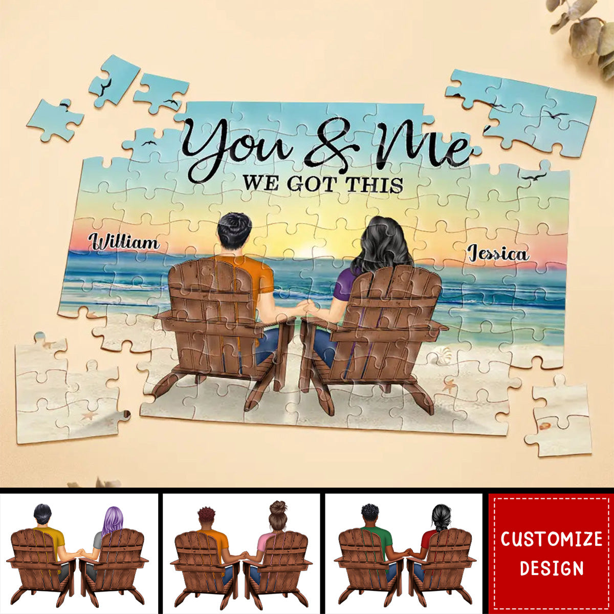 Together We Build A Life We Love - Personalized Jigsaw Puzzle