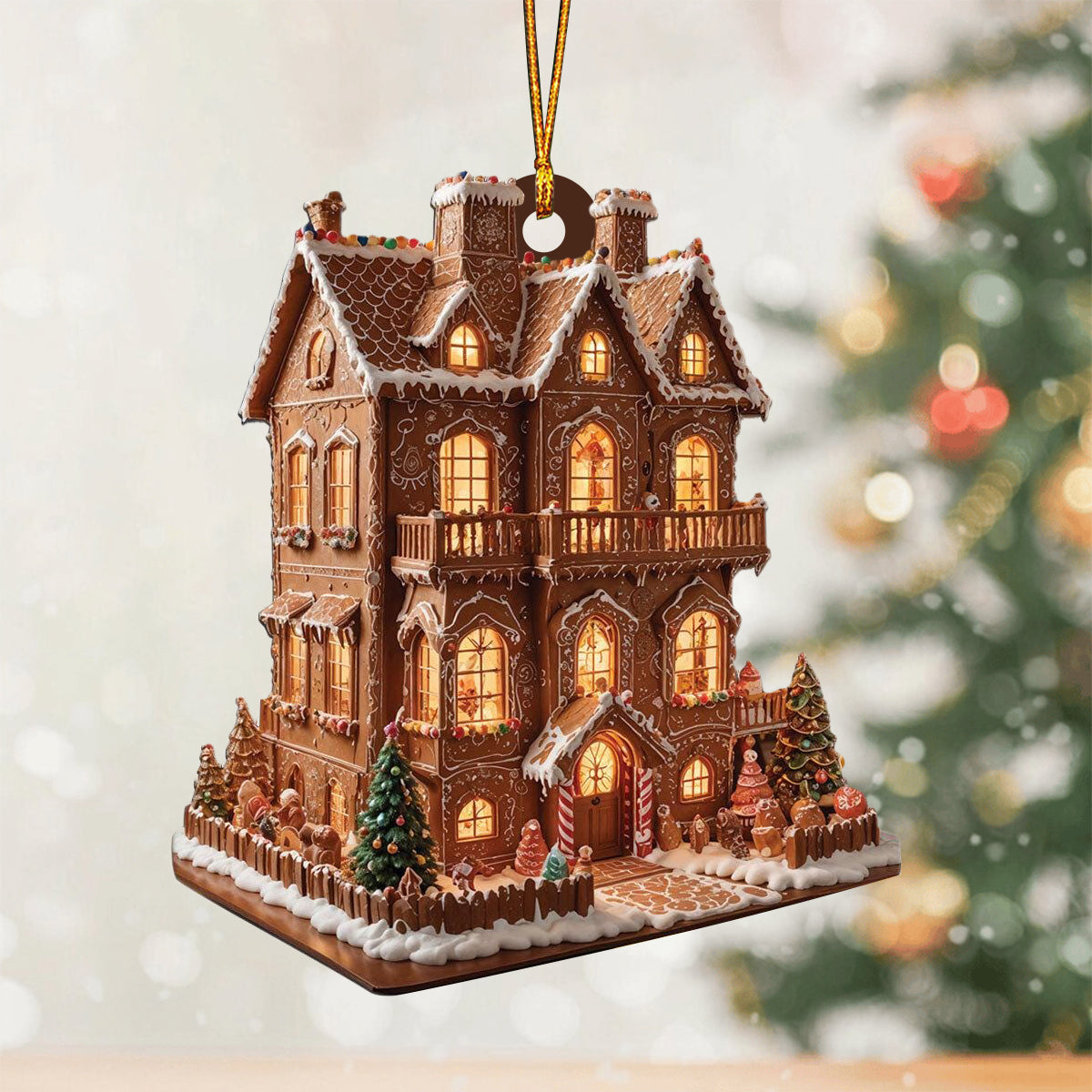 Christmas Houses Gingerbread Ornament-2024 New Release