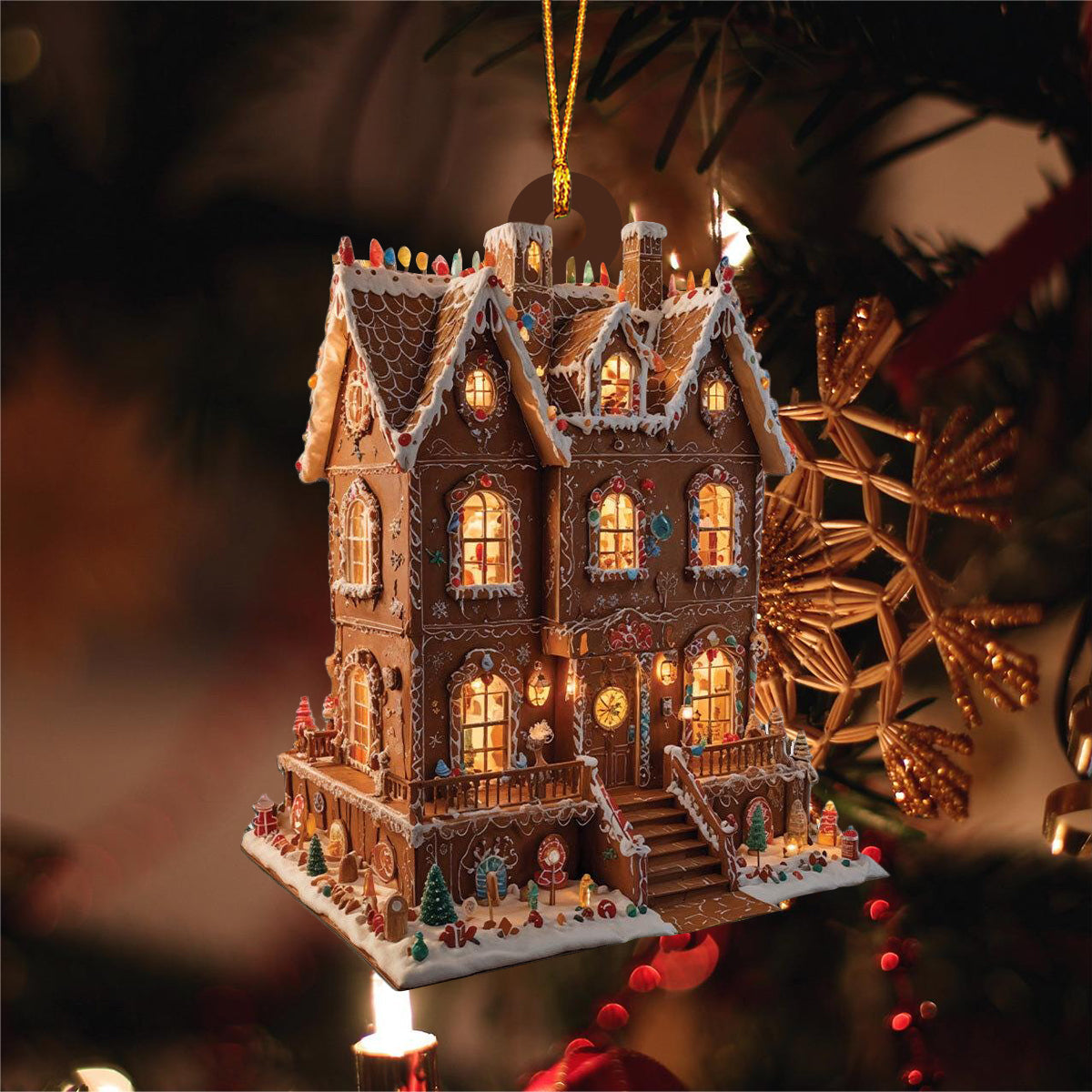 Christmas Houses Gingerbread Ornament-2024 New Release